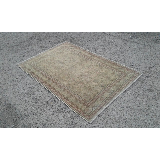 Hand Wowen Wool Turkish Rug, Rug,Vintage Rug,Beatifull Color Combination Turkish Retro Rug, Home Decor 3'10"x 5'11", Ft For Sale - Image 10 of 12