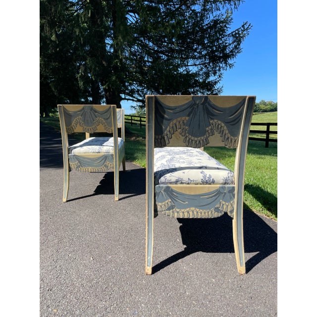 Gustavian Style Painted Swedish Settees - a Pair For Sale - Image 6 of 13
