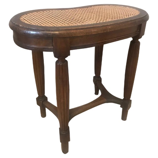 Louis XVI Style Bench in Walnut and Cane, 1900s For Sale