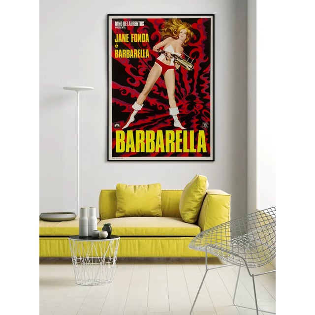 Mid-Century Modern "Barbarella" Original Movie Poster by Mario De Berardinis, Italian, 1968 For Sale - Image 3 of 4