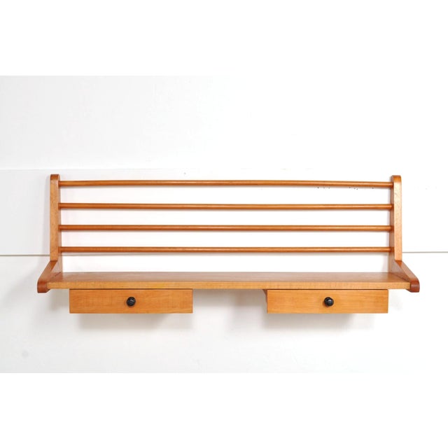Mid-Century Wall Rack in Beech, 1950s For Sale - Image 6 of 8