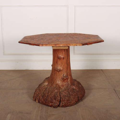 Unusual 19th century Swedish root table with a burl wood top. 1890. This piece is designed in the style of the selected...