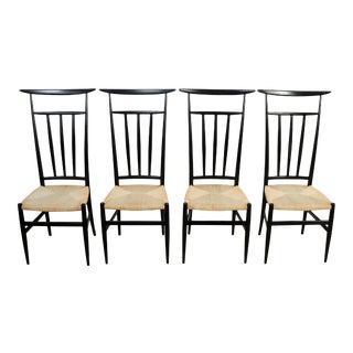 1970s Vintage Gio Ponti Style Dining Chair Piazza Originals- Set of 4 For Sale