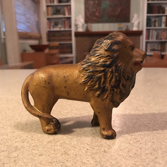 Antique Cast Iron Lion Bank Chairish
