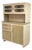 Mid-Century Modern Italian Sideboard in Glass, Light Green and Beige Wood, 1940s For Sale