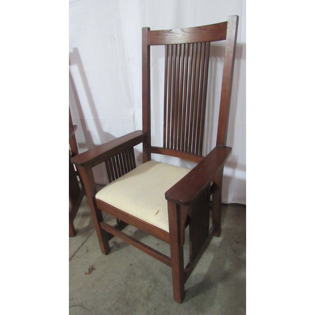 1980s Set Mission Oak Pa House Pennsylvania Dining Room Chairs For Sale - Image 9 of 13
