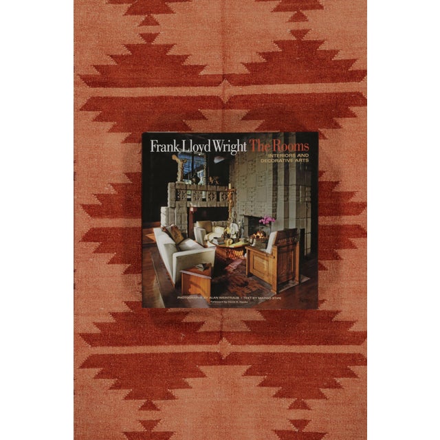 Rug & Kilim’s Indian Dhurrie Rug in Brick Red and Orange Geometric Pattern For Sale - Image 9 of 9