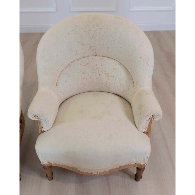 Off-white Pair of 20th Century French Chairs, Ready to Upholster For Sale - Image 8 of 13
