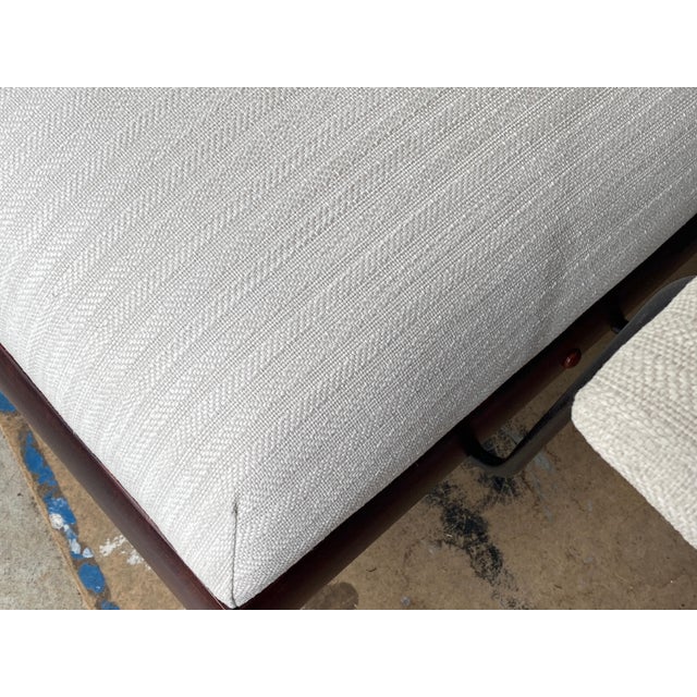 Rare Vintage 1950's Iron Upholstered Lounge Chair For Sale - Image 11 of 12