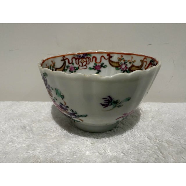 18th Century Chinese Antique Porcelain Tea Cup Hand Painted Famille Rose Qing Qianlong 1760 For Sale - Image 5 of 11