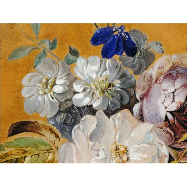 Lovely gouache and watercolor on paper of a bouquet of flowers, by the artist Leopold Zinnögger (Linz 1811 - 1872)....