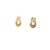 Contemporary Late 20th Century Pair of Small Gold Ribbed Doorknocker Earrings For Sale - Image 3 of 3