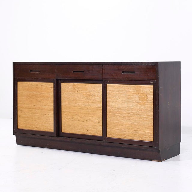Mid-Century Modern Edward Wormley for Dunbar Mid Century Mahogany Credenza For Sale - Image 3 of 12