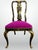 Black Kindel Queen Anne Hand Painted Chinoiserie Chairs Set of 6 Fuschia Velvet For Sale - Image 8 of 13