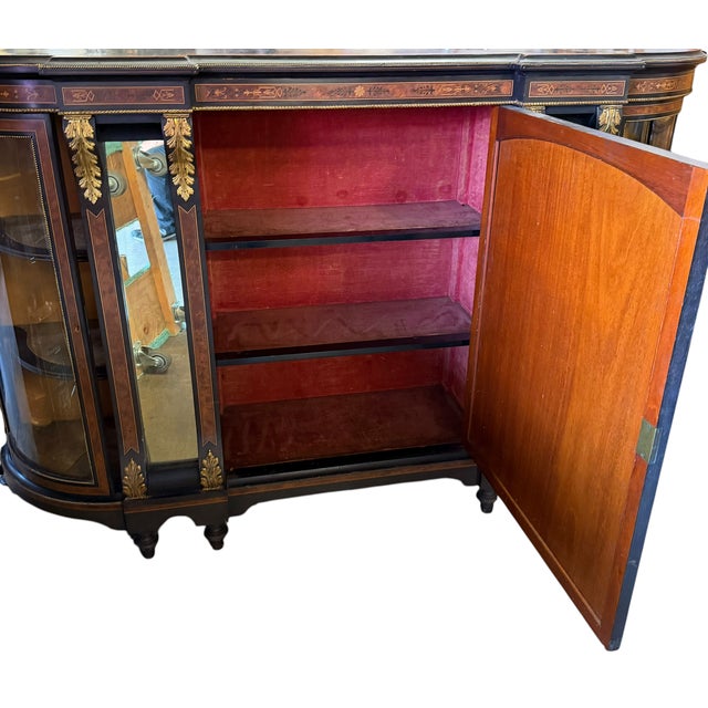 Mid 19th Century Antique French Empire Credenza Side Cabinet W Sevres Porcelain Plaque For Sale - Image 5 of 5