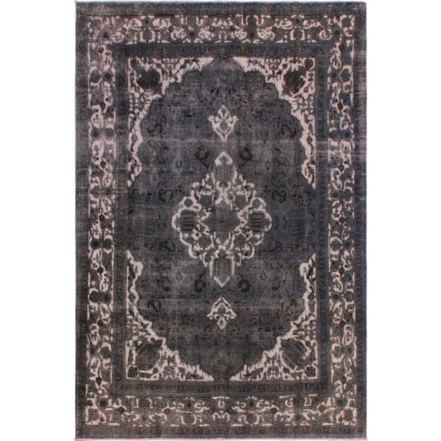 Persian Vintage Gray/Tan Wool Rug - 8'2'' X 11'8'' For Sale - Image 10 of 10