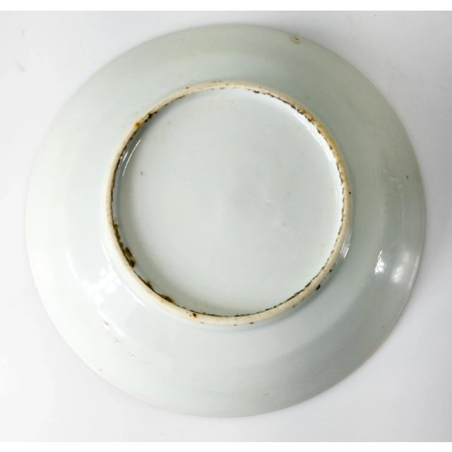 19th Century 19th Century Chinese Export Rose Medallion Mandarin Palette Cup & Saucer For Sale - Image 5 of 13