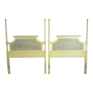 Late 20th Century Pair of Faux Bamboo and Cane Headboards For Sale