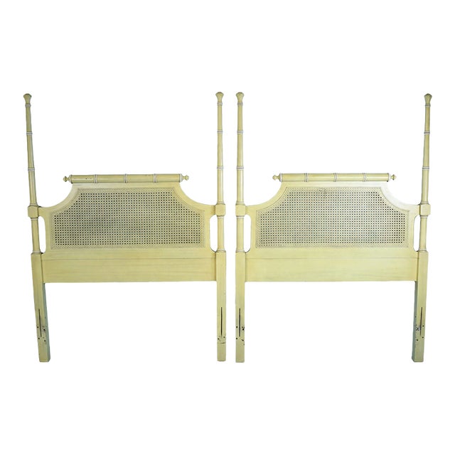 Late 20th Century Pair of Faux Bamboo and Cane Headboards For Sale