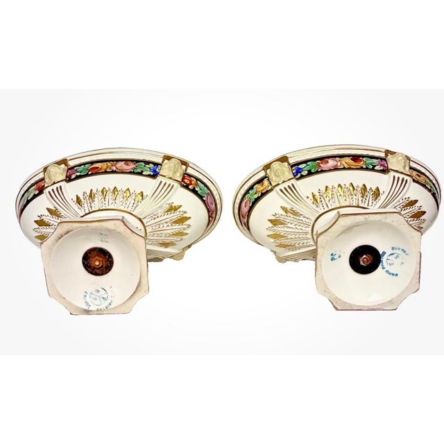 1880s Ferdinand Bing & Co. Hand Decorated French Porcelain Tazzas ~ a Pair For Sale - Image 10 of 10