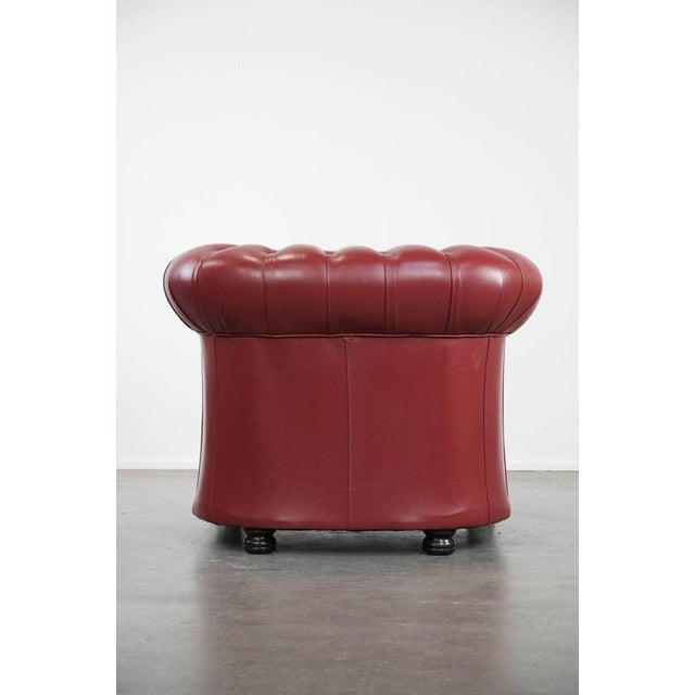 English Chesterfield 2.5 Seater Sofa and Chair in Cowhide Leather, Set of 2 For Sale - Image 16 of 18