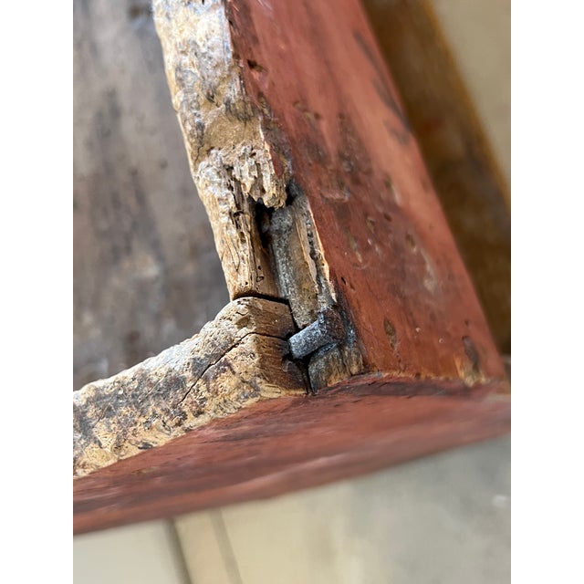 Red Early 1900s Small Pine Dry Sink For Sale - Image 8 of 9