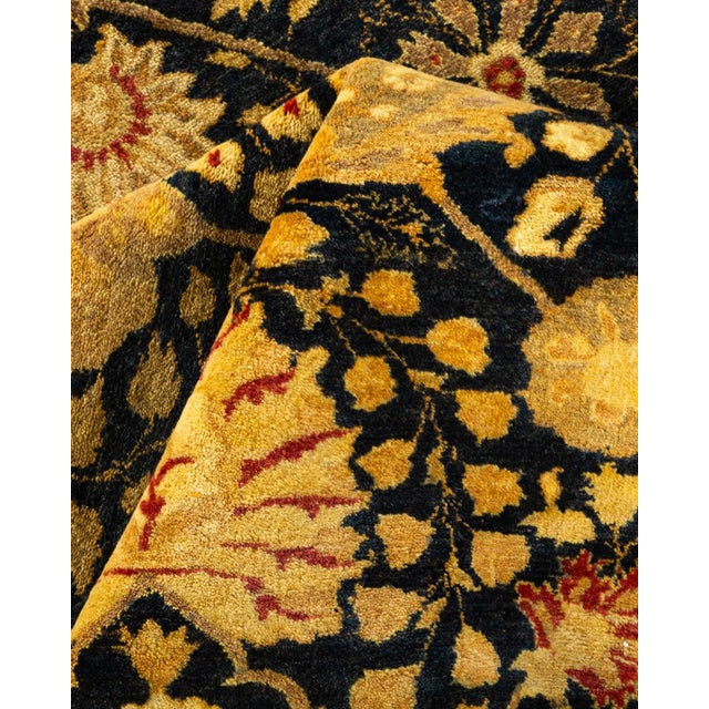 Textile Mogul, One-of-a-Kind Hand-Knotted Area Rug in Black, 6' 2" x 8' 10" For Sale - Image 7 of 8