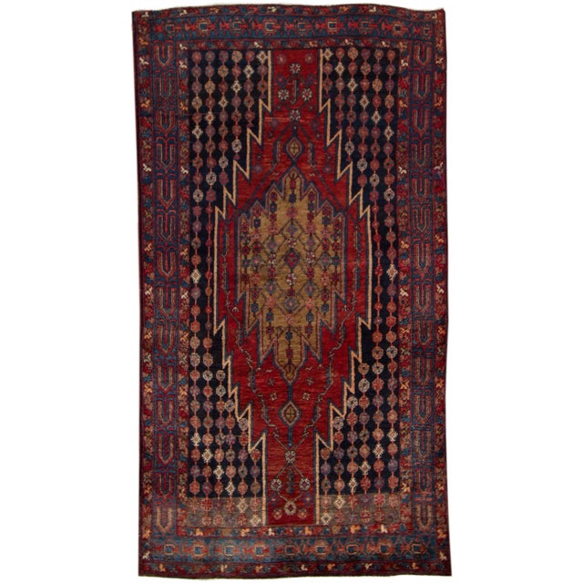 Vintage Persian Bidjar Handmade Red Medallion Wool Rug For Sale In New York - Image 6 of 6