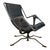 Architectural Motorcycle Leather Rocker Lounge Chair W/Ottoman Attributed to Joshua Height For Sale - Image 12 of 14