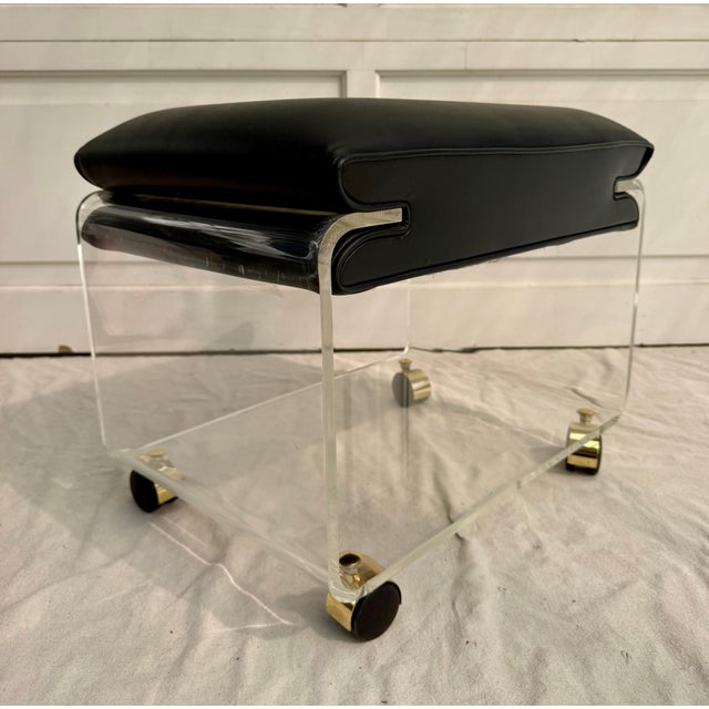 1975 Lucite Sculptural Modern Rolling Bench/Ottoman by Hill Manufacturing For Sale - Image 9 of 11