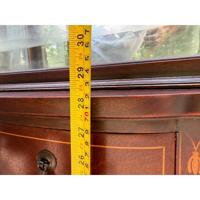 Pair of Vintage George III Carved Mahogany and Satinwood Inlaid Display Cabinets For Sale - Image 16 of 17