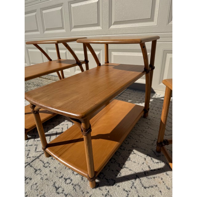 Heywood Wakefield Ashcraft Line Three Tier Step Tables and Two Tiered Corner Table For Sale - Image 9 of 16