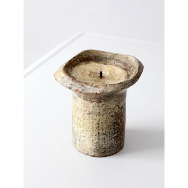 Vintage Handmade Studio Pottery Candle For Sale - Image 15 of 17