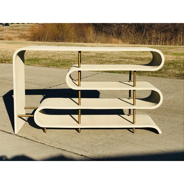 White Modern Shangreen Ribbon Console Table For Sale - Image 8 of 8