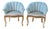 1980s Artisan Louis XV Gold Beech Blue Side Chairs-Pair For Sale