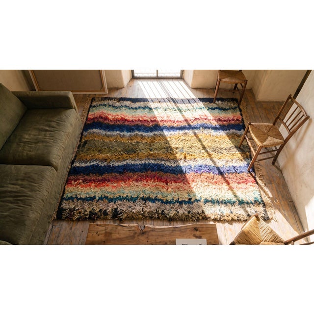 Striking Colorful and Splendid Stripe Patters Design Antique American Shaker Rug For Sale - Image 12 of 12