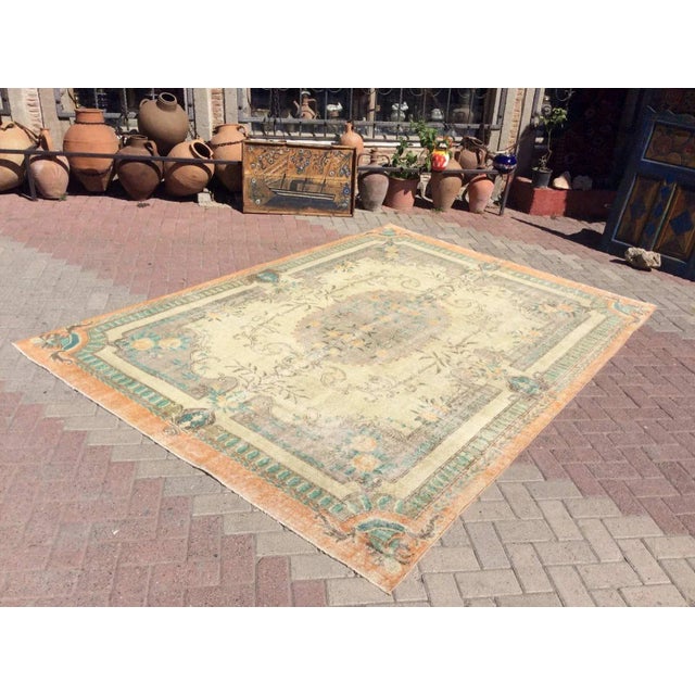 Mid-Century Modern Vintage Oushak Rug - 85" X 121" For Sale - Image 3 of 11
