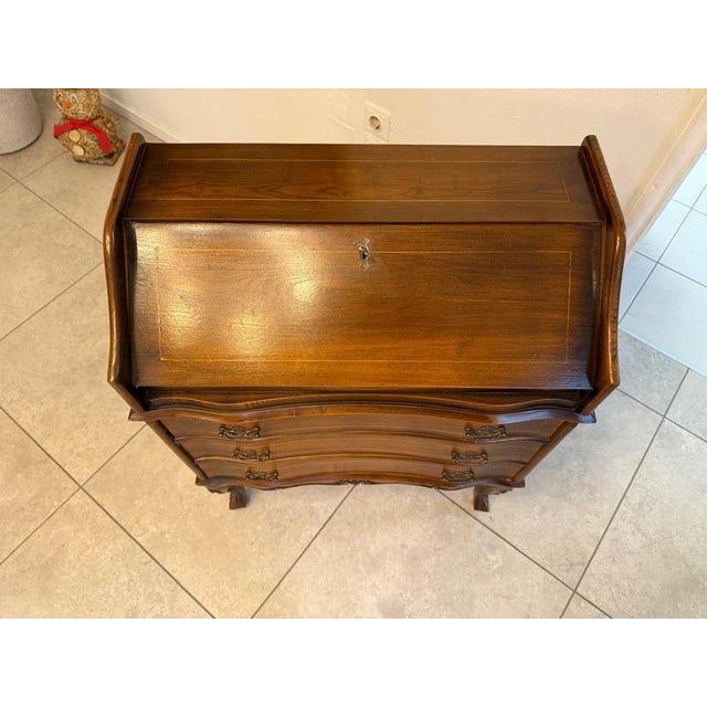 Baroque Secretaire in Burl Wood, 1980s For Sale - Image 13 of 15