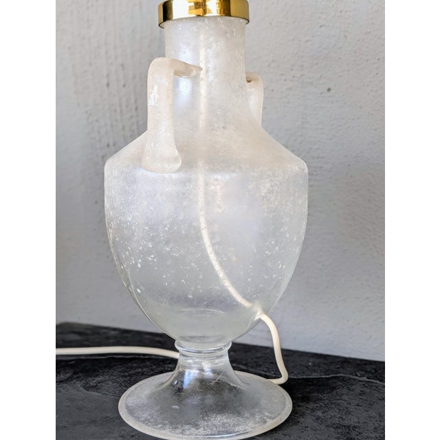 White Vintage Seguso Vetri a Scavo-Styled Lamp For Sale - Image 8 of 12