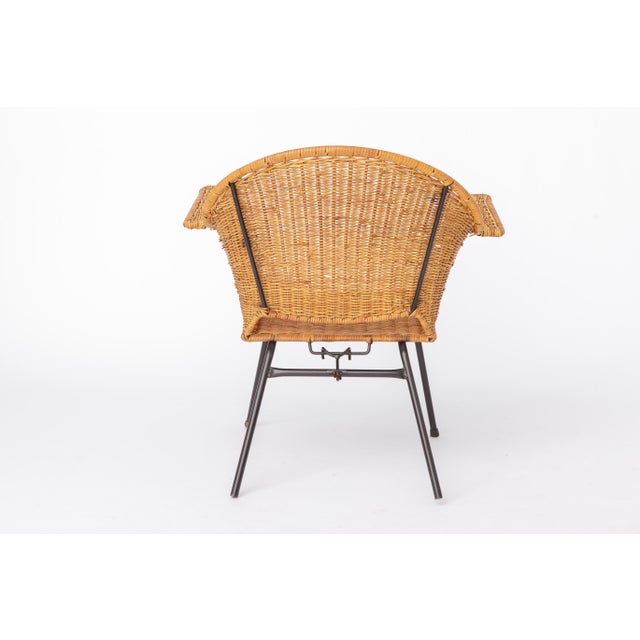 1950s Vintage Basket Chairs by Gianfranco Legler, 1950s, Set of 3 For Sale - Image 5 of 10