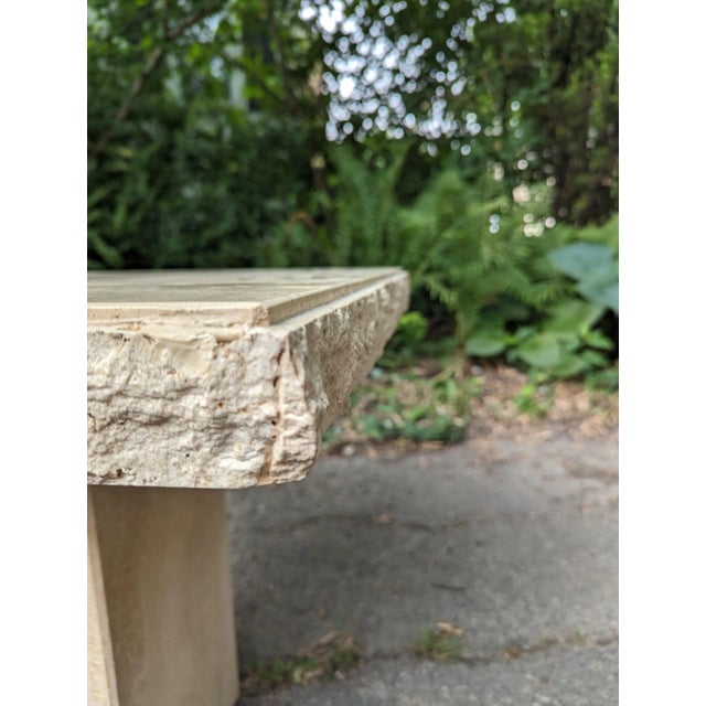 1990s Travertine Side Table Italy For Sale - Image 4 of 7