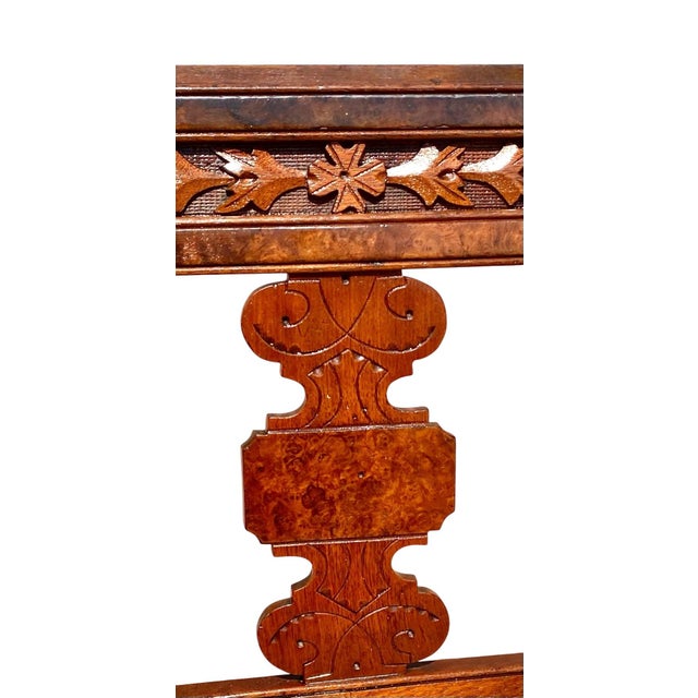 Late 19th Century Antique Eastlake Victorian Walnut Dining Side Hall Accent Chair W Cane Seat For Sale - Image 5 of 16
