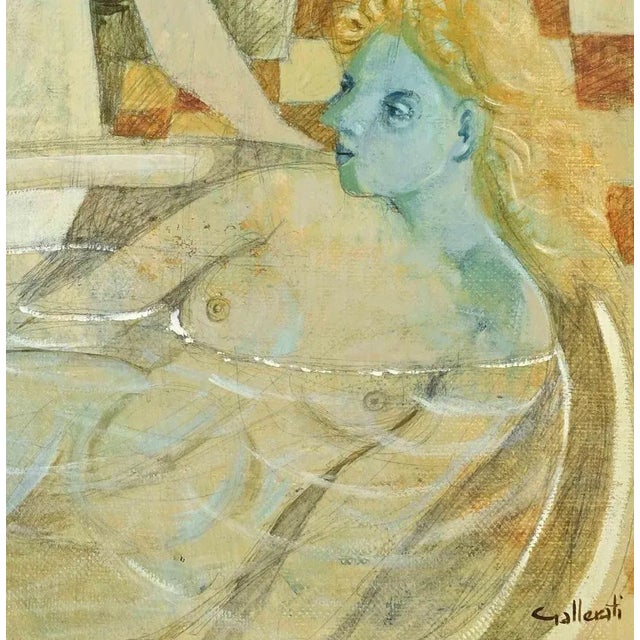 Oil on masonite realized by Alberto Gallerati in 1980s. Hand signed. Titled on rear. Very good condition. This piece is...