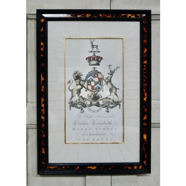 1900 - 1909 Coats of Arms, 1900, Artworks on Paper, Framed, Set of 2 For Sale - Image 5 of 13