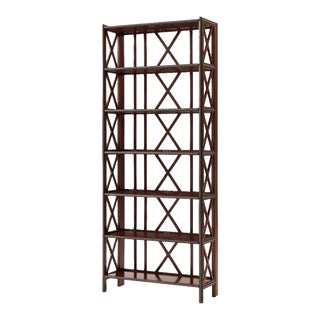 Theodore Alexander Campaign Etagere - Mahogany With Brass Accents For Sale