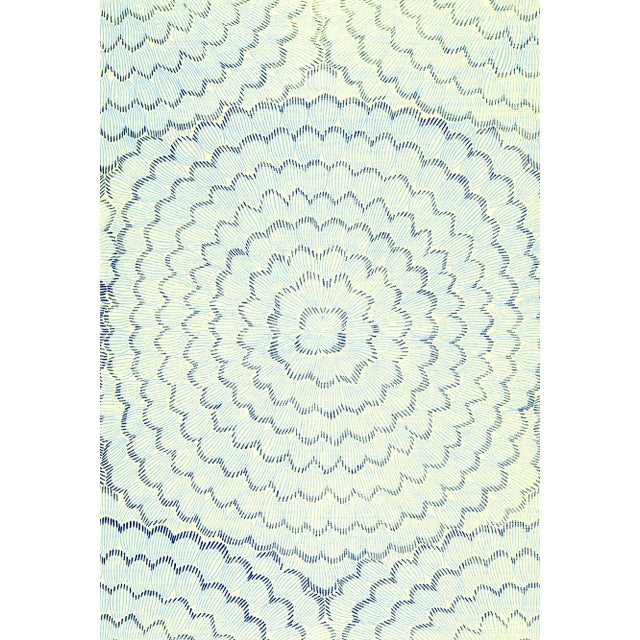 Contemporary Sample - Schumacher X Celerie Kemble Feather Bloom Wallpaper in Two Blues For Sale - Image 3 of 3