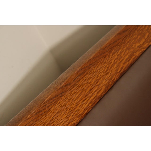 Stickley Mission Style Oak and Leather Queen Bed For Sale - Image 13 of 18