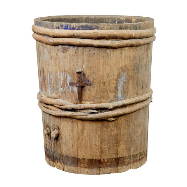 Mid 19th Century Swedish Rustic Pine Barrel, 1850s For Sale - Image 5 of 10