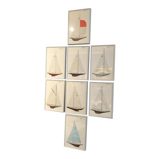 America's Cup Winner Sailboat Prints - Set of 8 For Sale