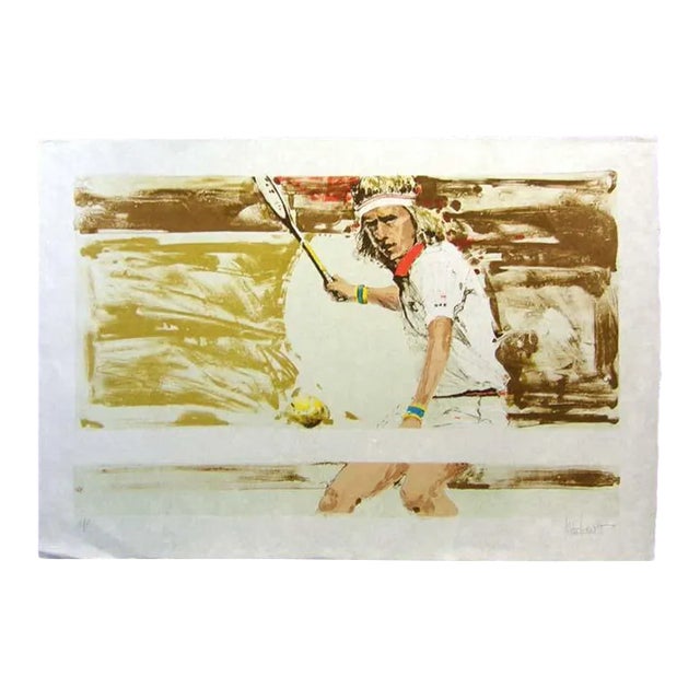Aldo Luongo "Bjorn Borg" Art Hand Signed Lithograph on Japon Paper For Sale